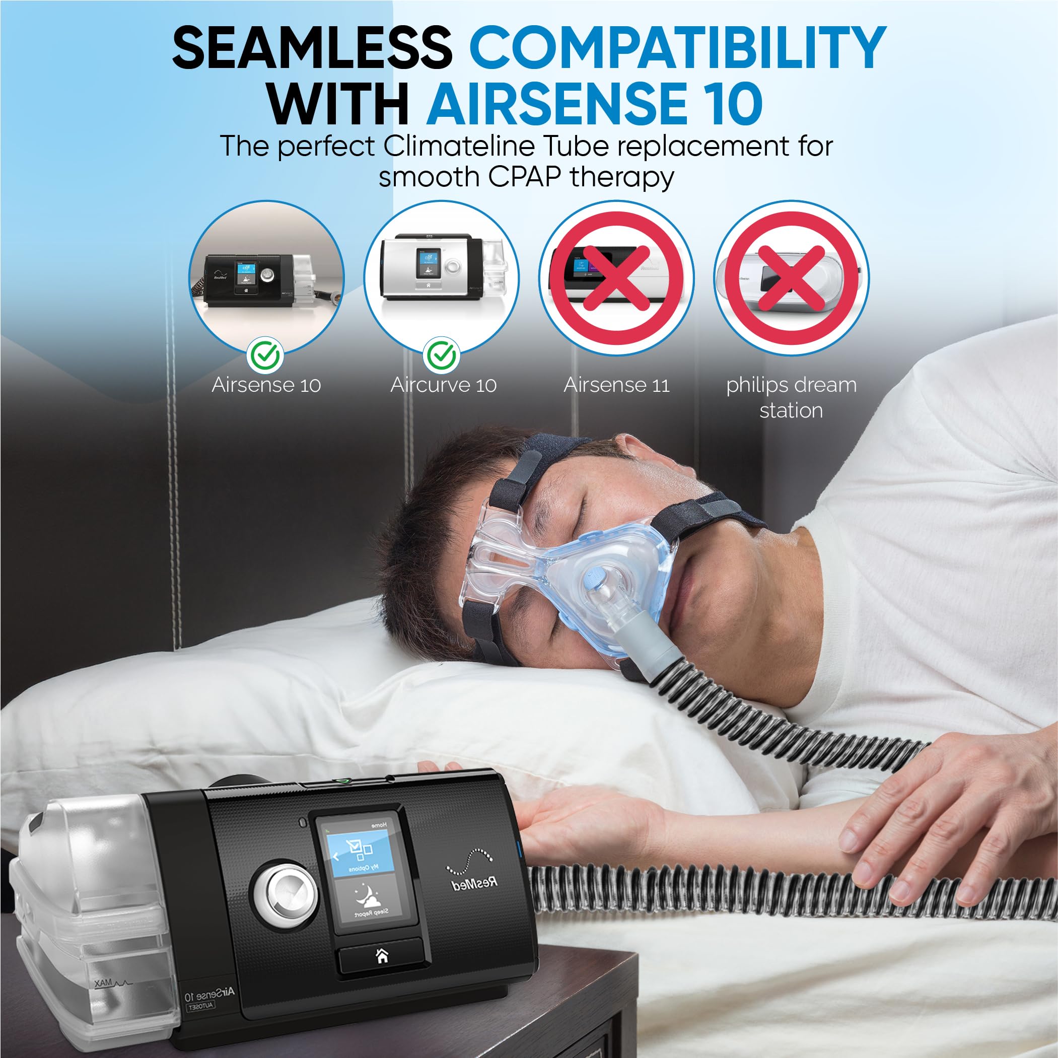 Remplacement ClimateLine par le tuyau Mars Wellness pour CPAP.