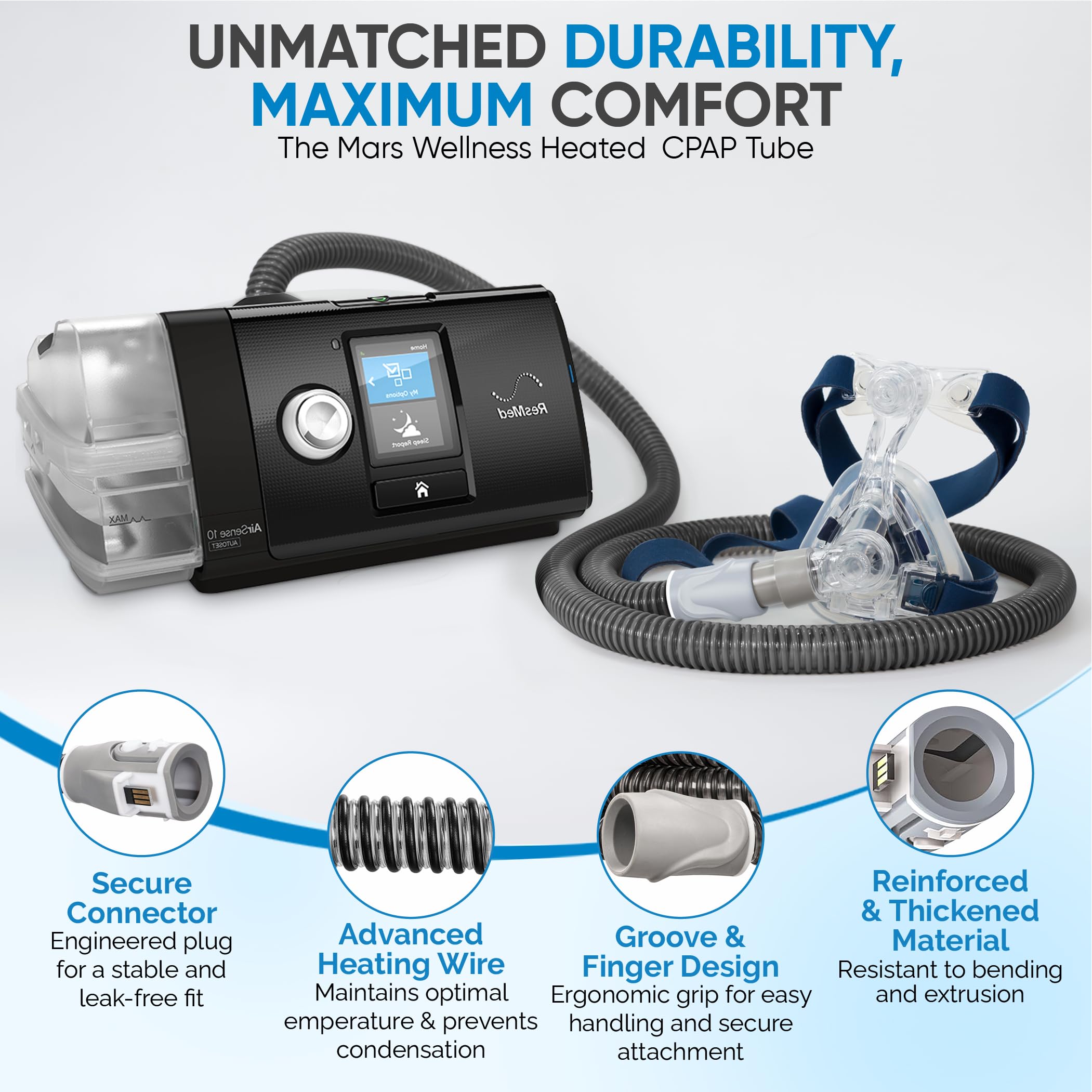 Longueur de 6 pieds du tuyau CPAP pour diverses positions de sommeil.