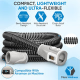 Utilisation pratique du tuyau Mars Wellness avec masque CPAP et maintenance simple.