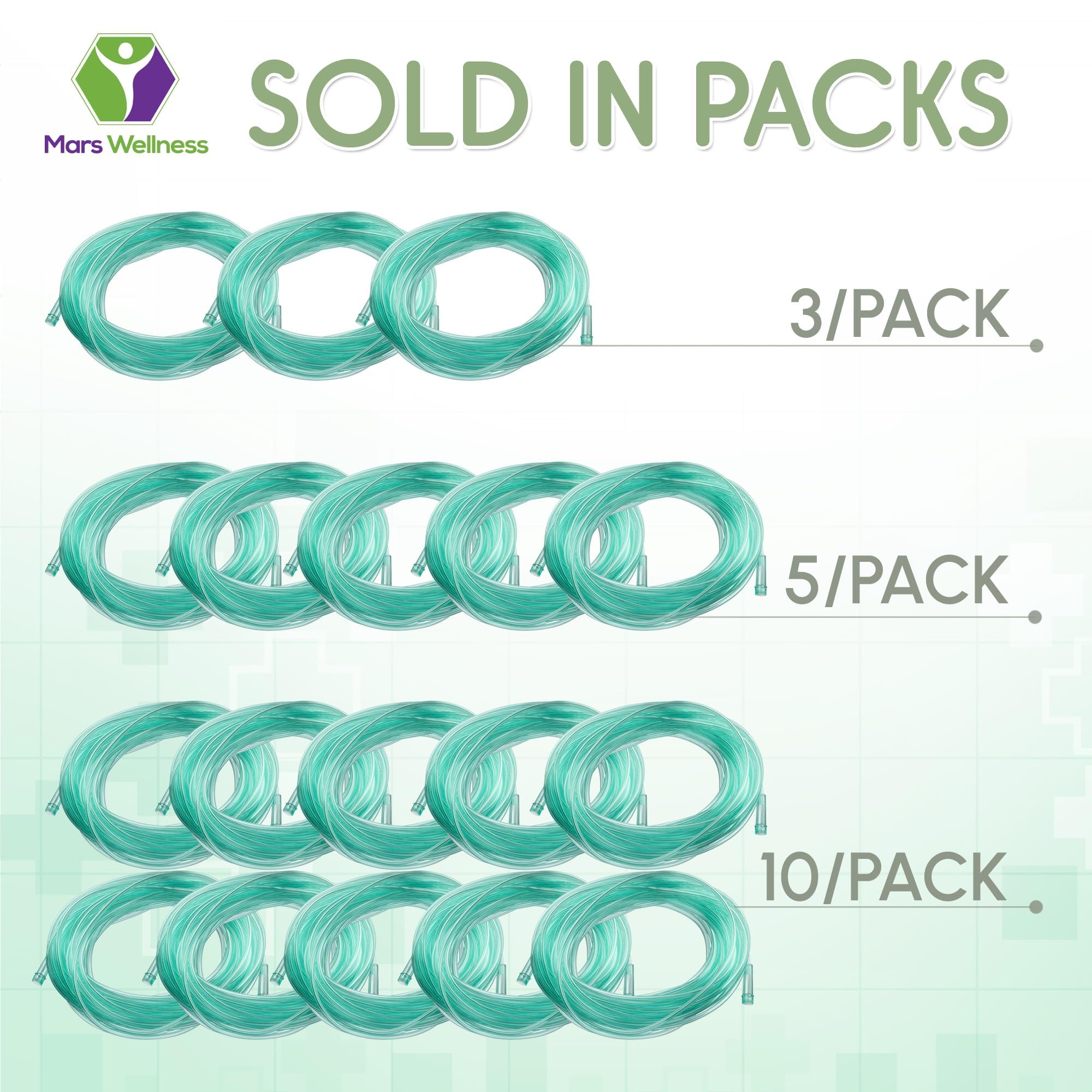 Tuyaux verts Mars Wellness longs et polyvalents pour domicile.