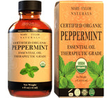 Mary Tylor Naturals huile essentielle menthe pure dans bouteille ambrée, idéale aromathérapie.