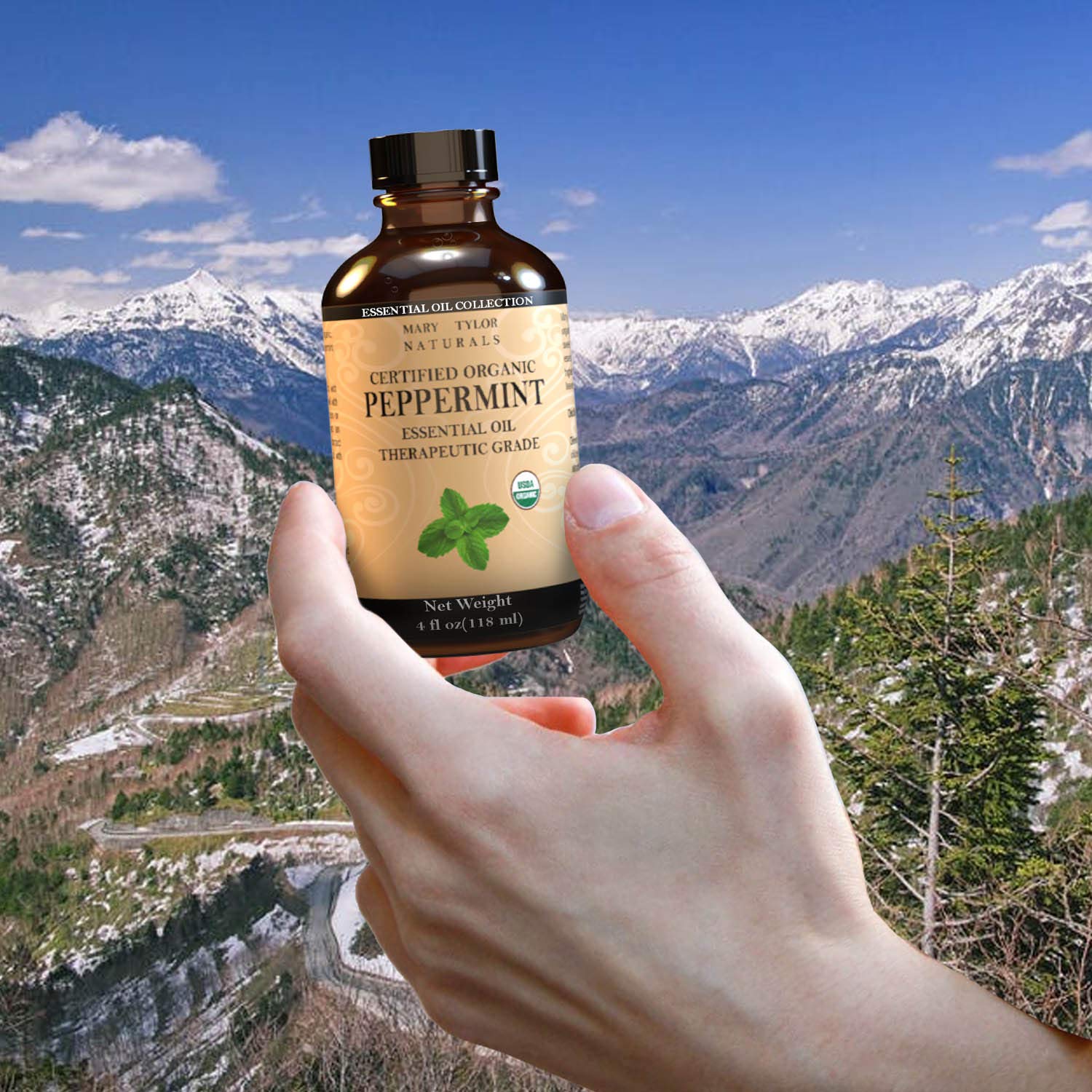 Mary Tylor Naturals huile menthe organique, diffusion facile et pure.