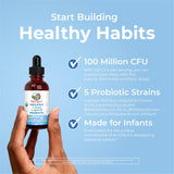 MaryRuth's Probiotiques 100 CFU par portion, dosage facile à suivre.