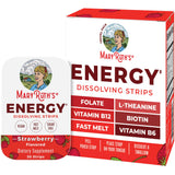 MaryRuth's Bandes Dissolvantes Fraise dans l'emballage, énergie pratique.