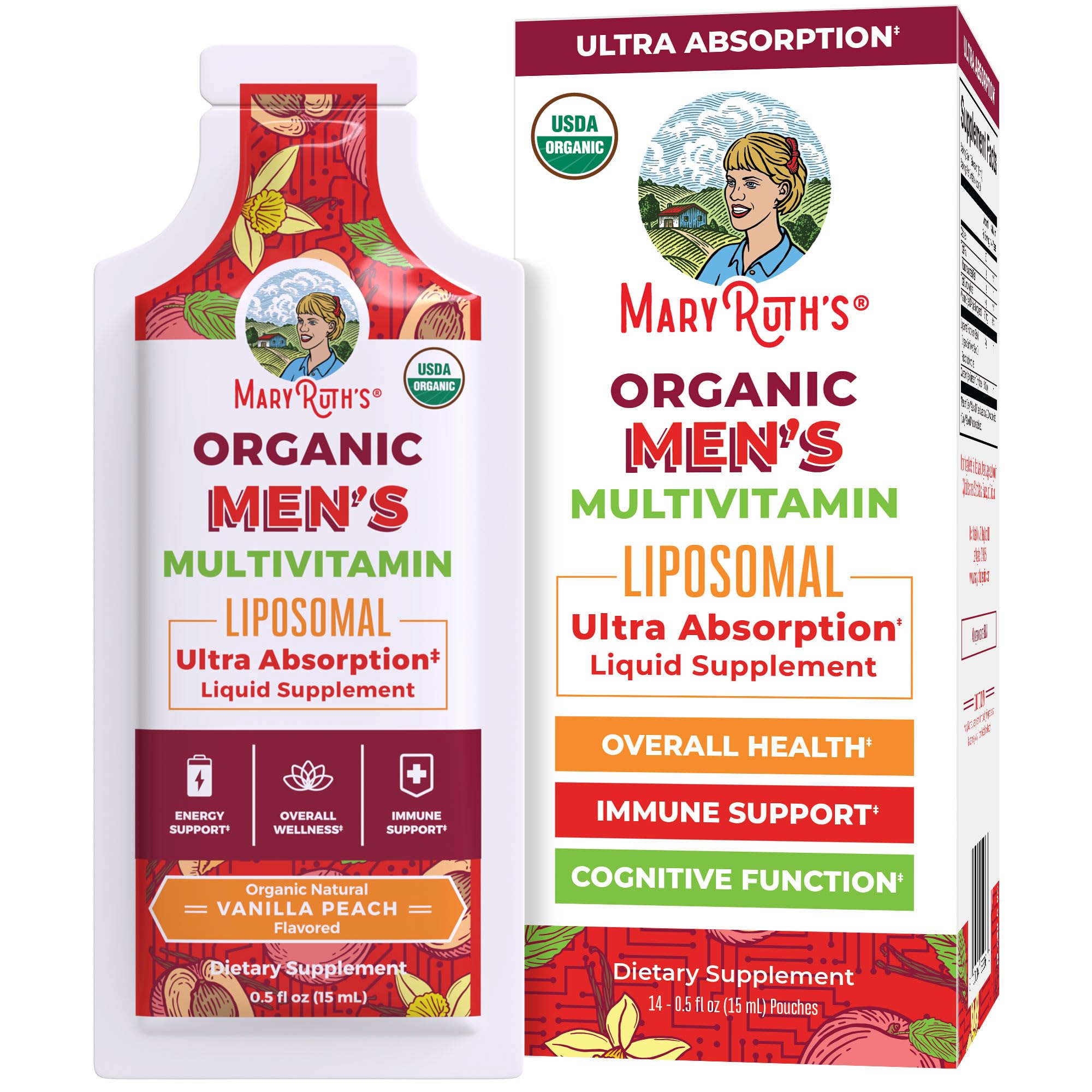 MaryRuth's multivitamine liposomal pour homme : bouteille prête à l'emploi et pratique.