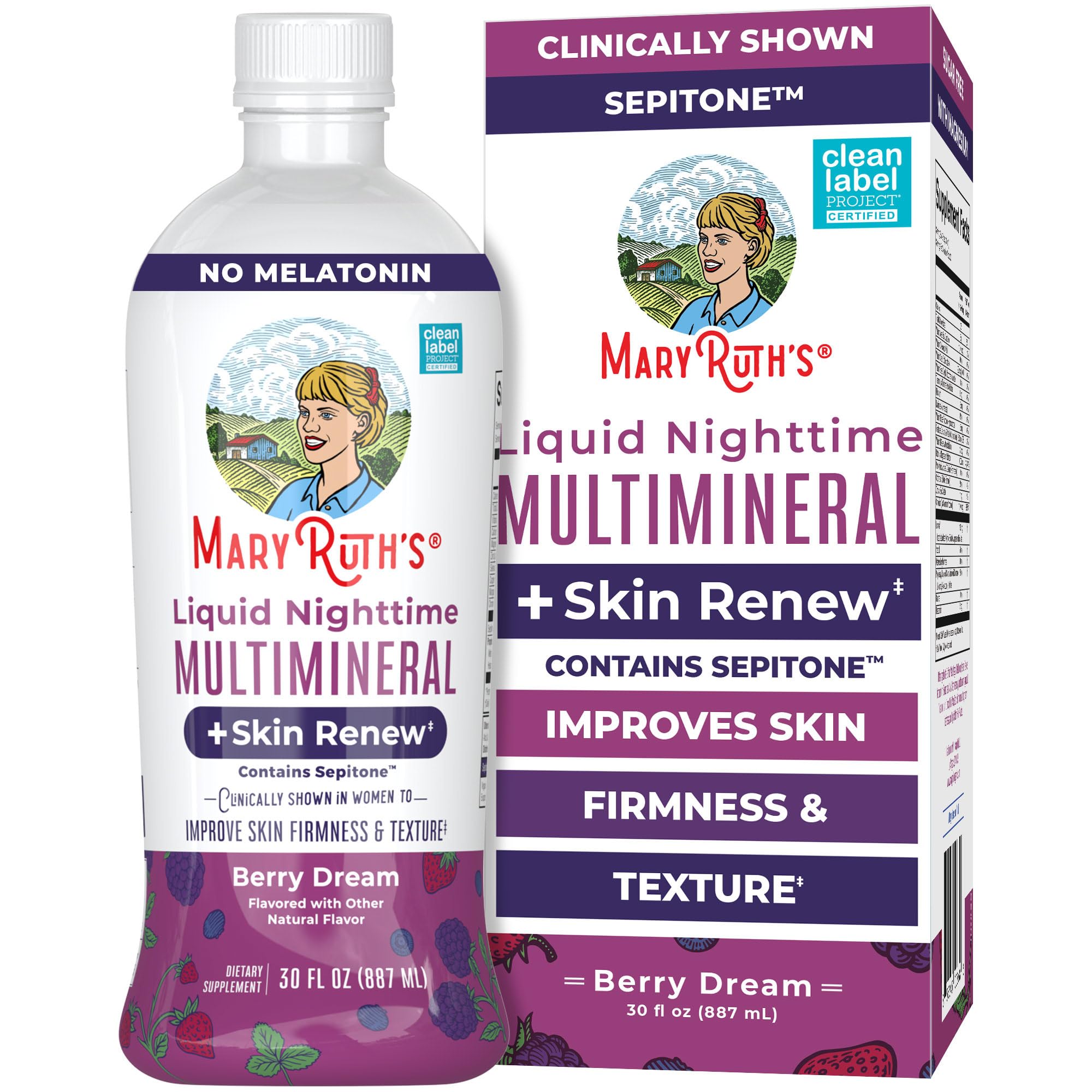 MaryRuth's Bouteille nuit multimineral, utilisation facile avant le coucher pour soutenir votre routine soin.