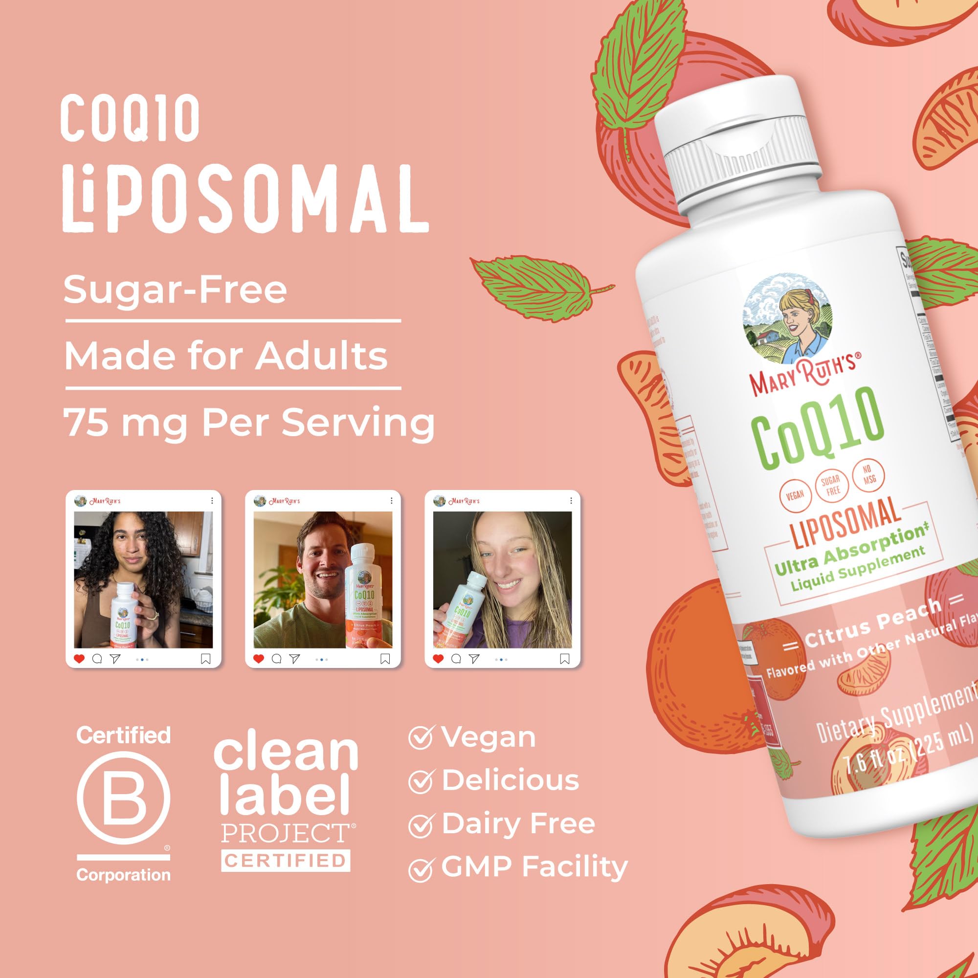 Solution liquide facile à doser MaryRuth's CoQ10.