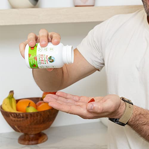 Gommes sans gélatine MaryRuth's D3+B12, adaptées aux adultes et adolescents.