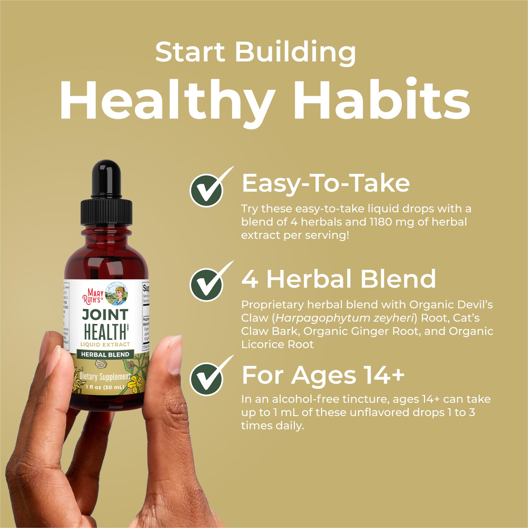 MaryRuth's Drops sans alcool: formulation douce adaptée à tous les goûts.