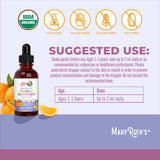 MaryRuth's flacon-étiquette visible, vitamines A C D E et zinc.