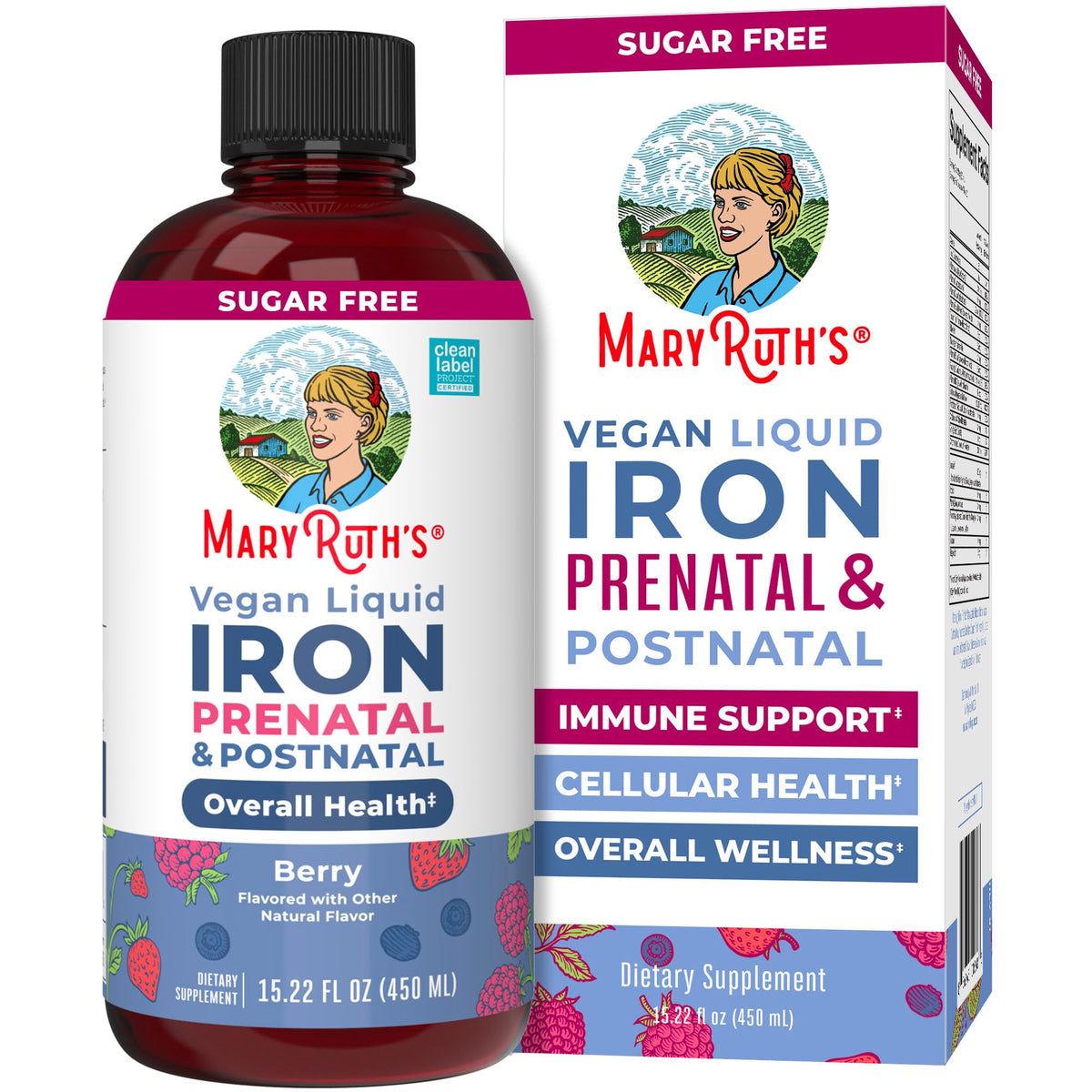 MaryRuth's fer liquide prénatal: bouteille pratique pour soutenir la grossesse.