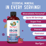 Fer liquide sans gluten, sans lactose et sans sucre ajouté pour divers régimes.