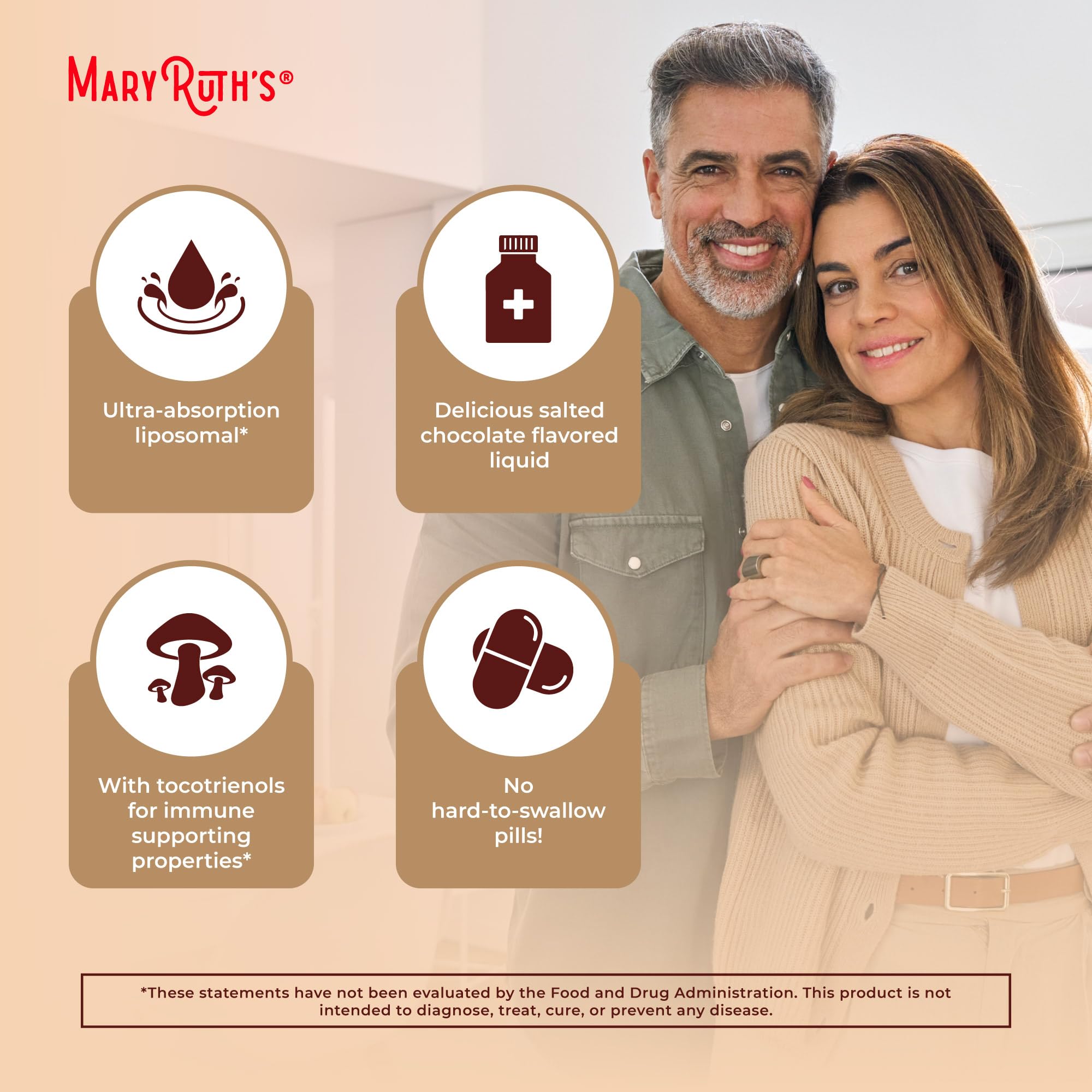 MARYRUTH'S Function Mushrooms Liposomal – Absorption liposomale améliorée pour meilleure assimilation.