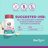 Étiquette certifiée, gommes MaryRuth's Sea Moss et sécurité affichée.