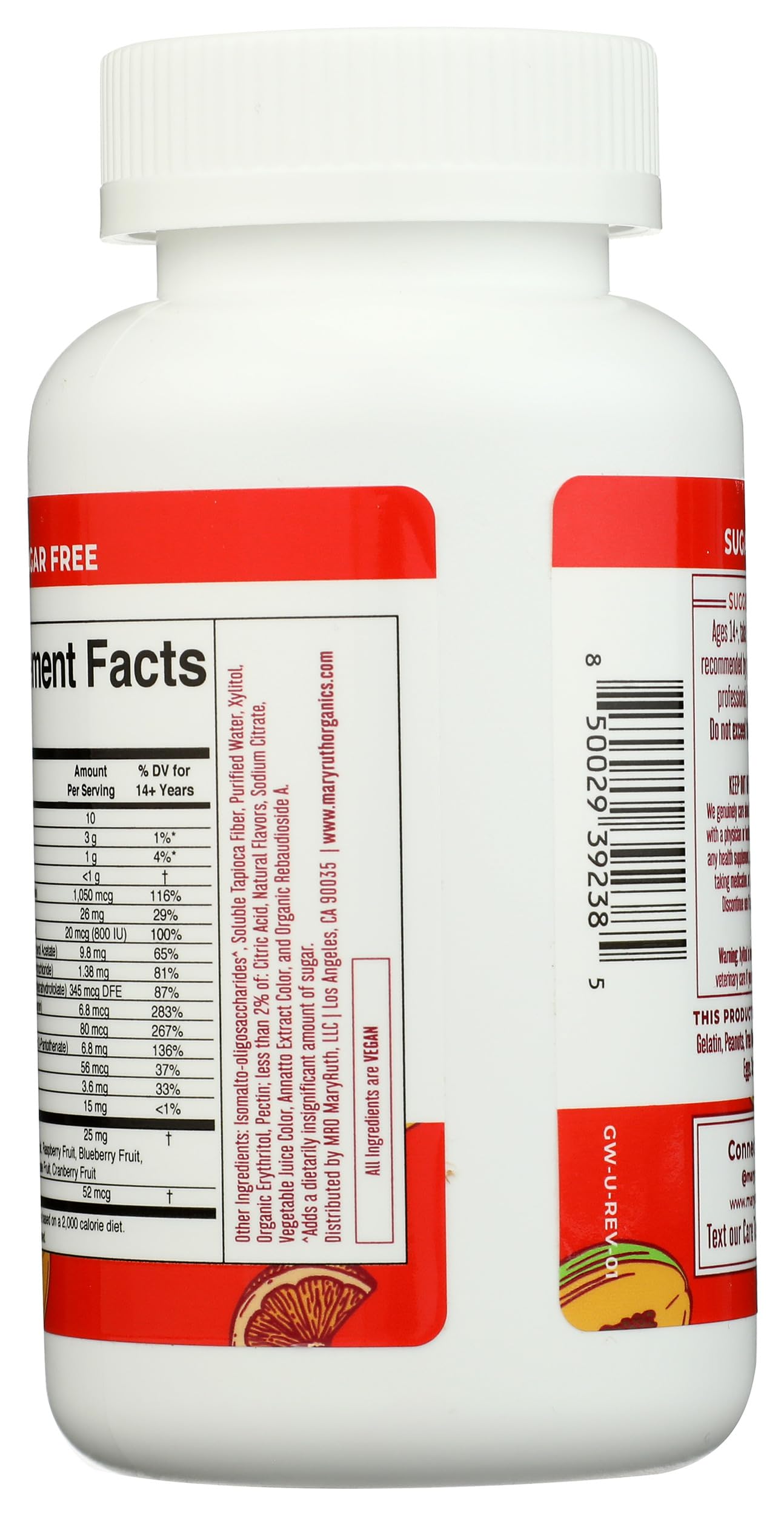 Gommes MaryRuth's pour hommes, vitamine C pour peau et tissu conjonctif.