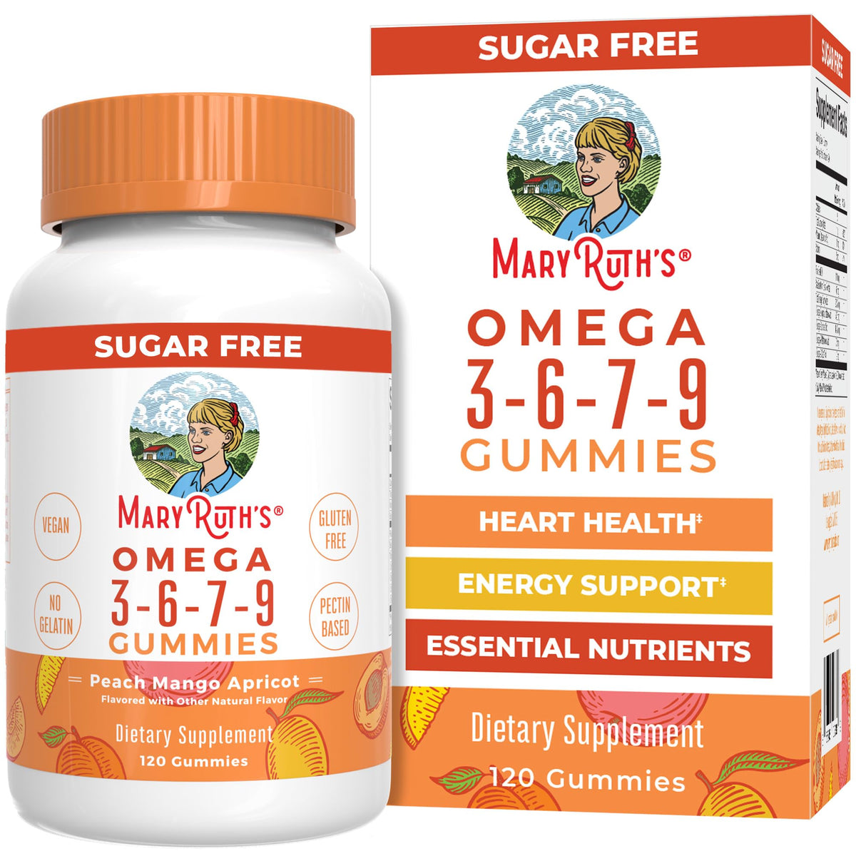 Gommes MaryRuth's oméga en bocal, source végétale pratique au quotidien.
