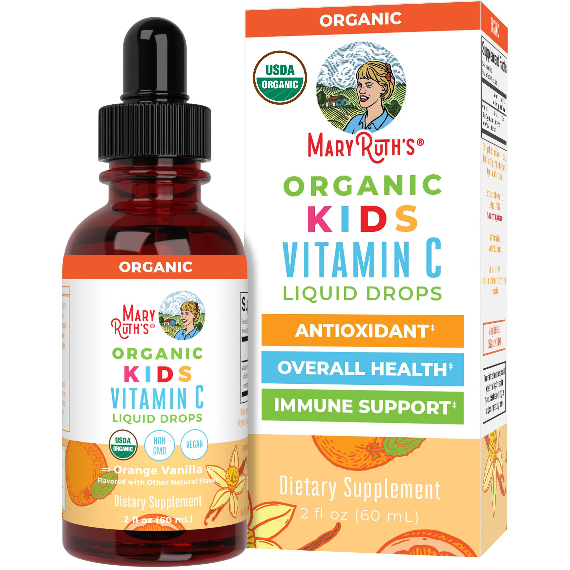 MaryRuth's gouttes vitamine C pour enfants, flacon pratique pour usage quotidien.