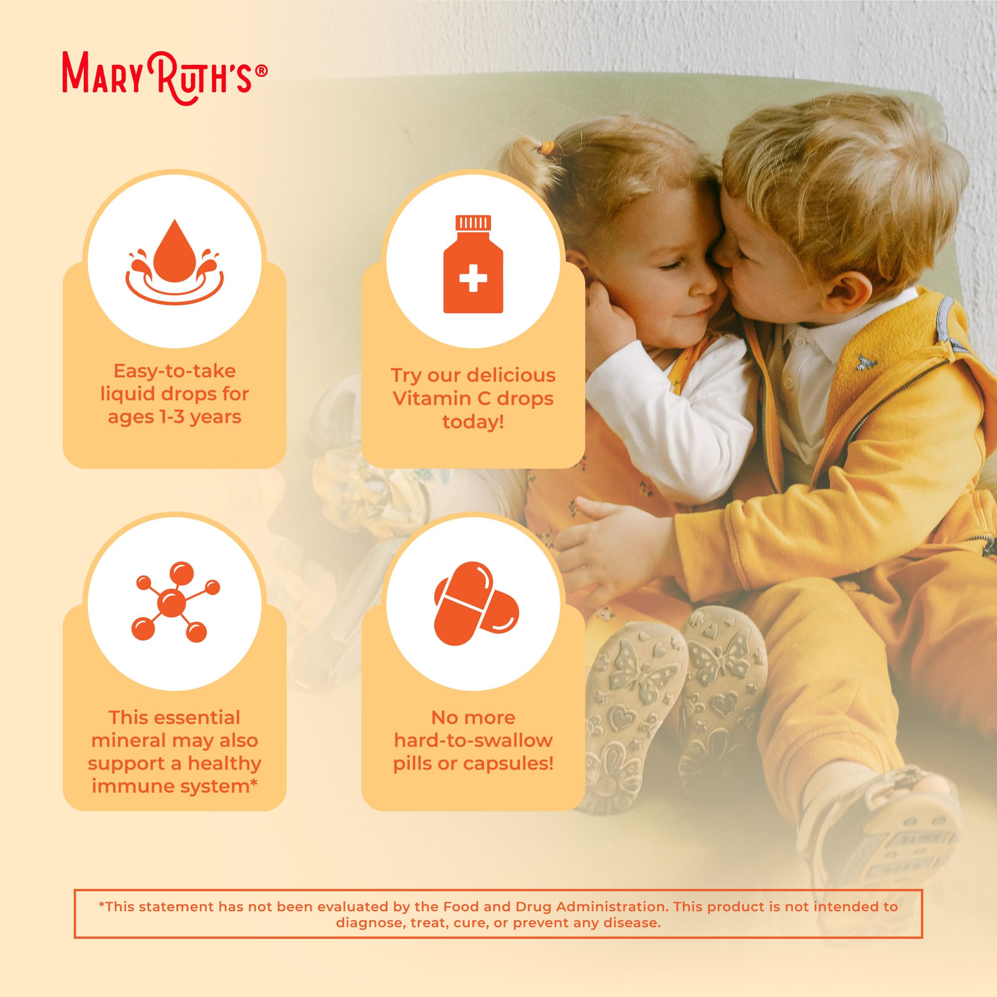 MARYRUTH'S gouttes vitamine C sans allergènes, sans gluten pour les petites restrictions