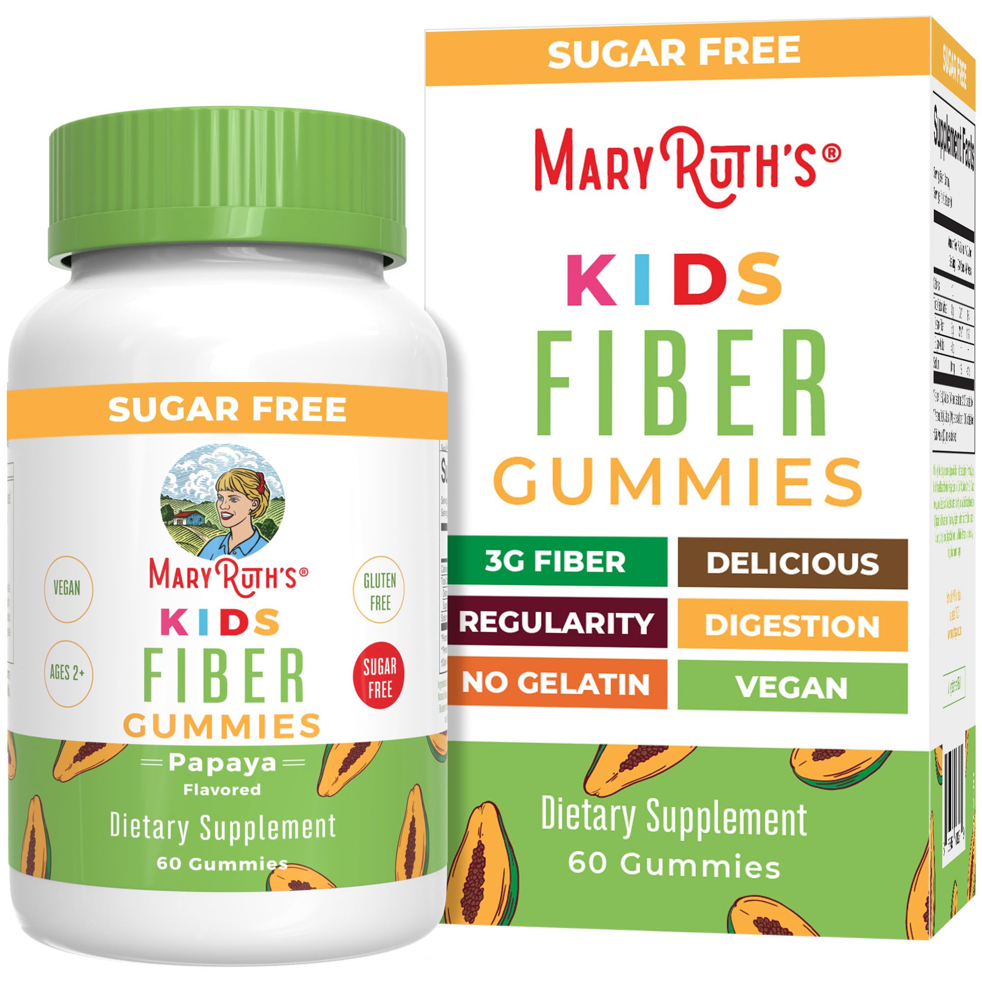 MaryRuth's Fiber Gummies Enfants — bouteille prête à l’emploi, soutien digestif potentiel.