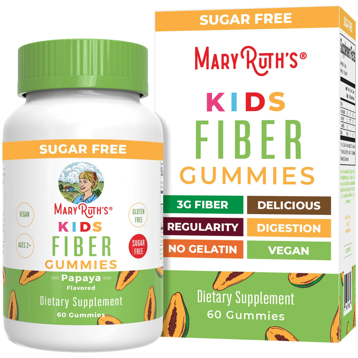 MaryRuth's Fiber Gummies Enfants — bouteille prête à l’emploi, soutien digestif potentiel.