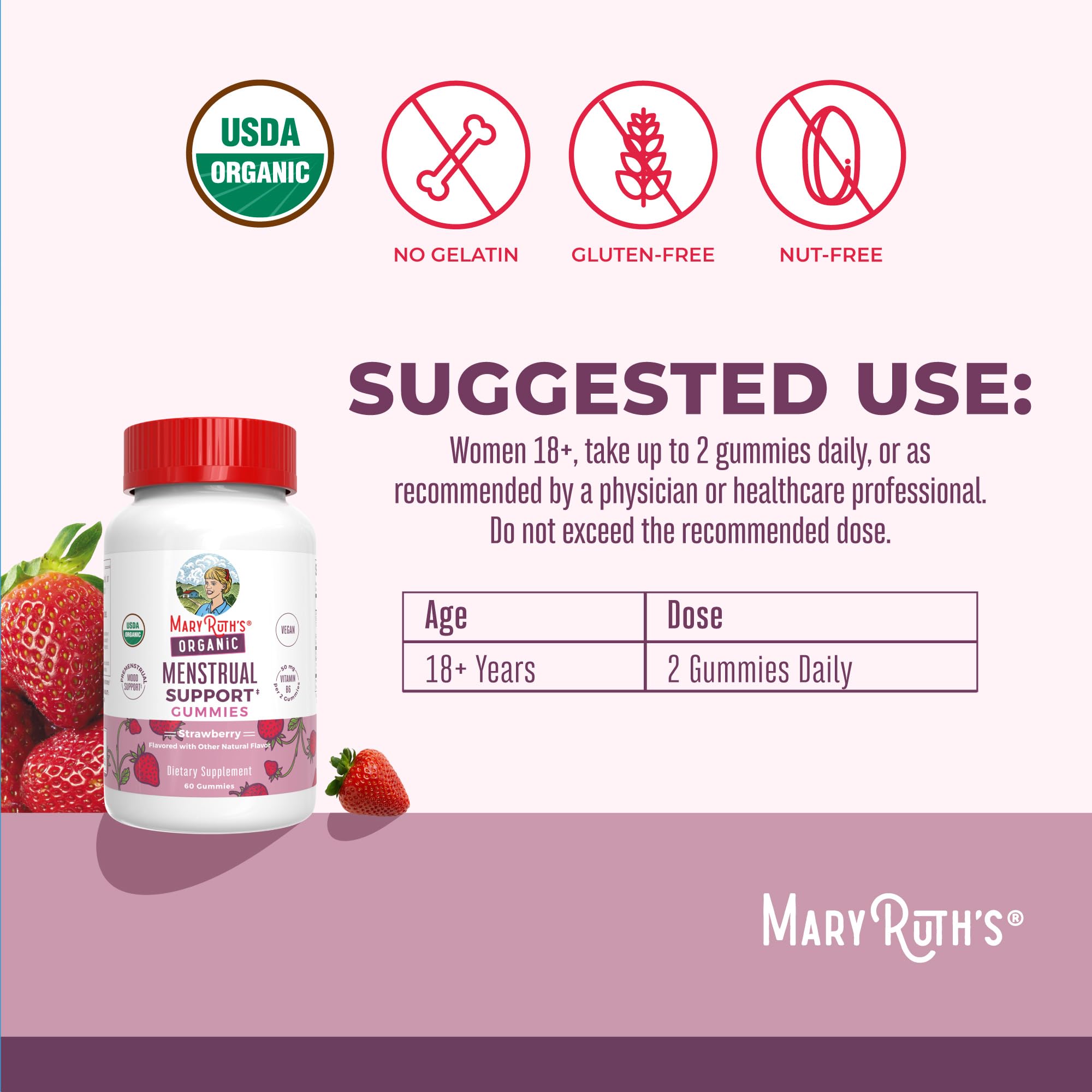 MARYRUTH'S GUMMIES – ingrédients clés dong quai camomille