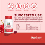 MaryRuth's Immunity Gummies – étiquette végan et base de pectine sans gélatine.