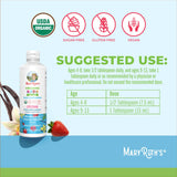 Saveurs fraise, cerise et vanille dans MaryRUTH'S Kids Liposomal Multivitamine.