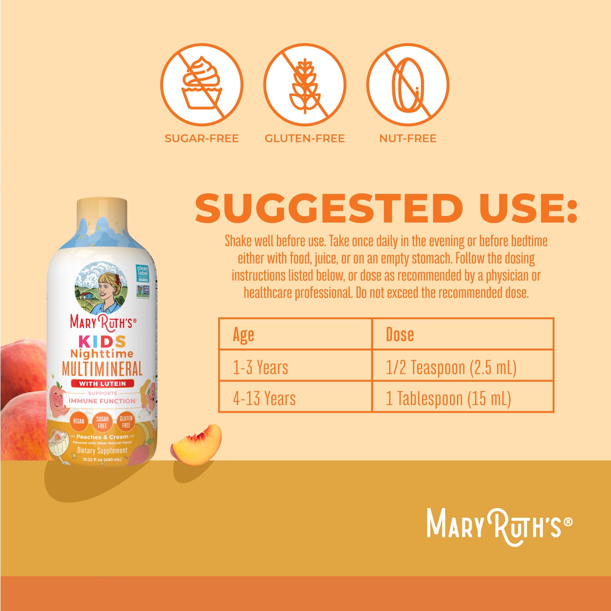 Pipette-dose MaryRuth's Nighttime Multimineral, dosage facile pour le coucher.