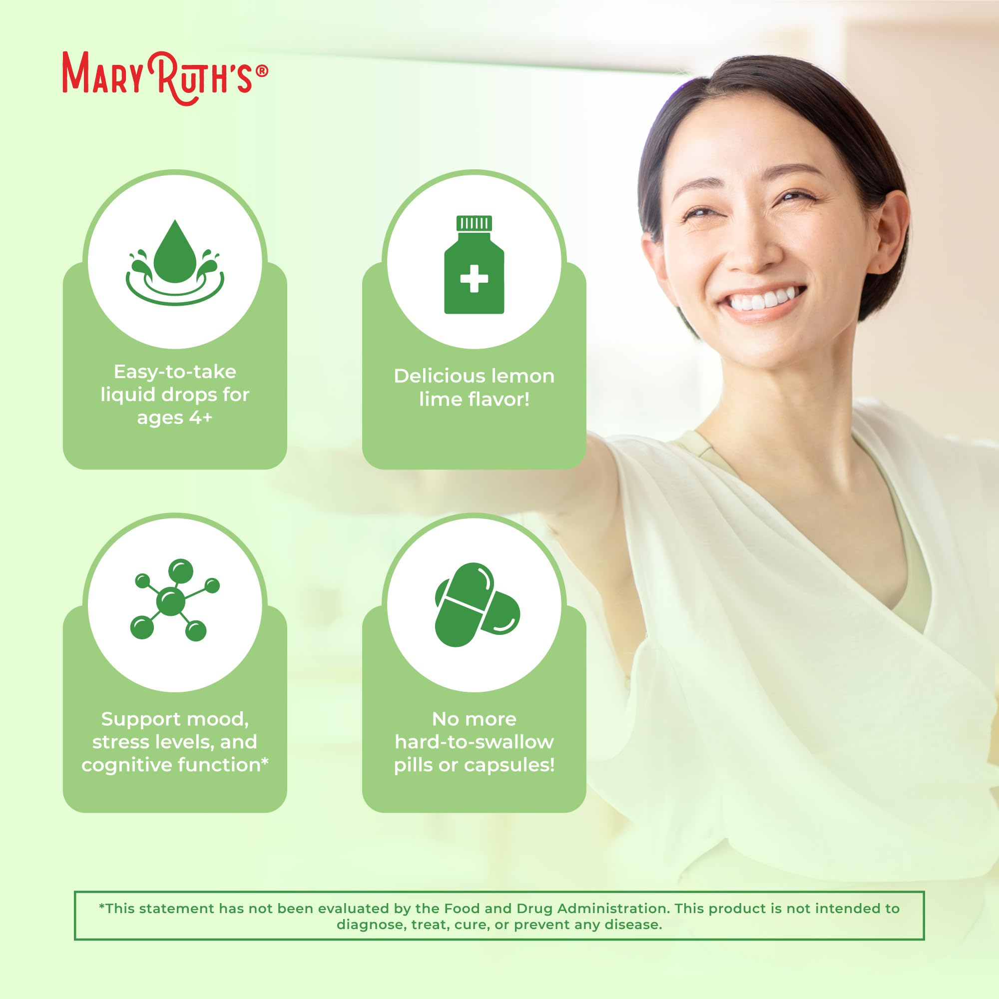 MaryRuth's L-Theanine vegan sans OGM, choix éthique et sûr.