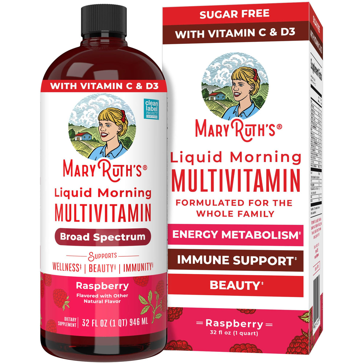 MaryRuth's Liquide du matin, bouteille rouge, facile à boire pour tous