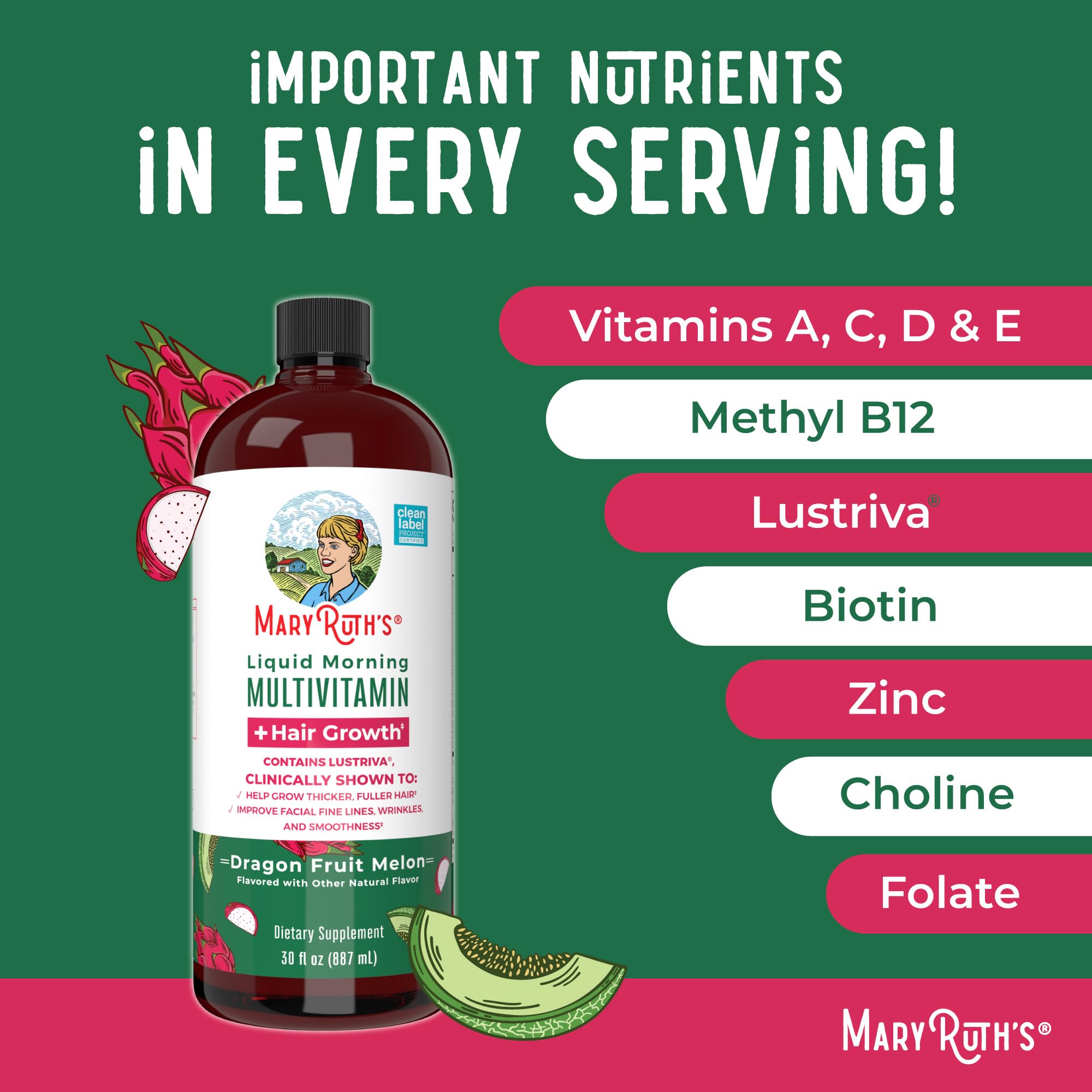 MARYRUTH'S liquide multivitamin certifications Clean Label et B Corp