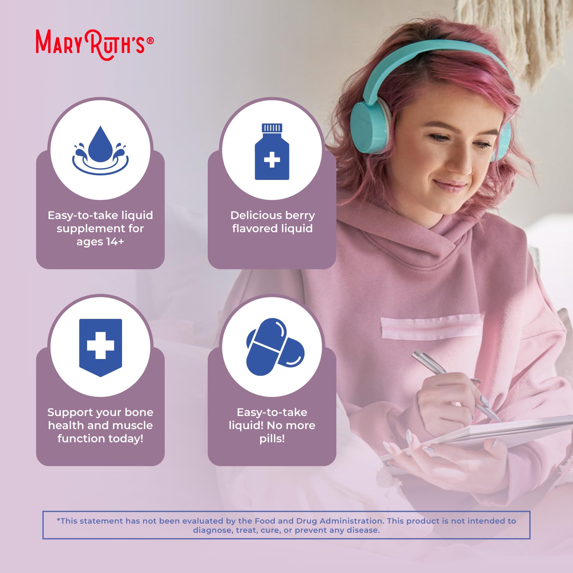 Emballage MaryRuth's Megadose D3 Liposomal pour rangement pratique