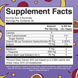 Étiquette MaryRuth's Melatonine, informations claires pour utilisation nocturne.