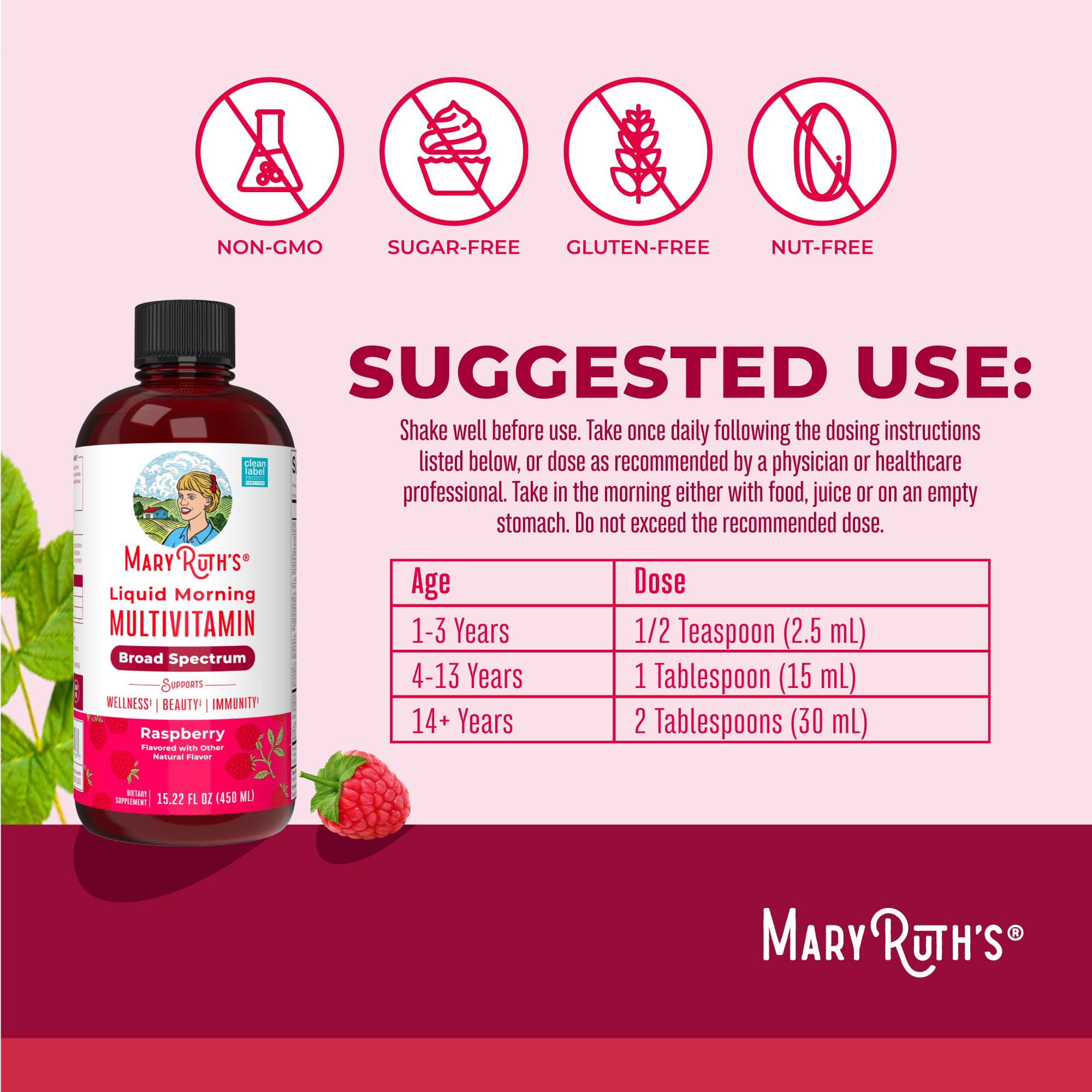 MARYRUTH'S Multivitamine dose dans l'eau, facile à intégrer.