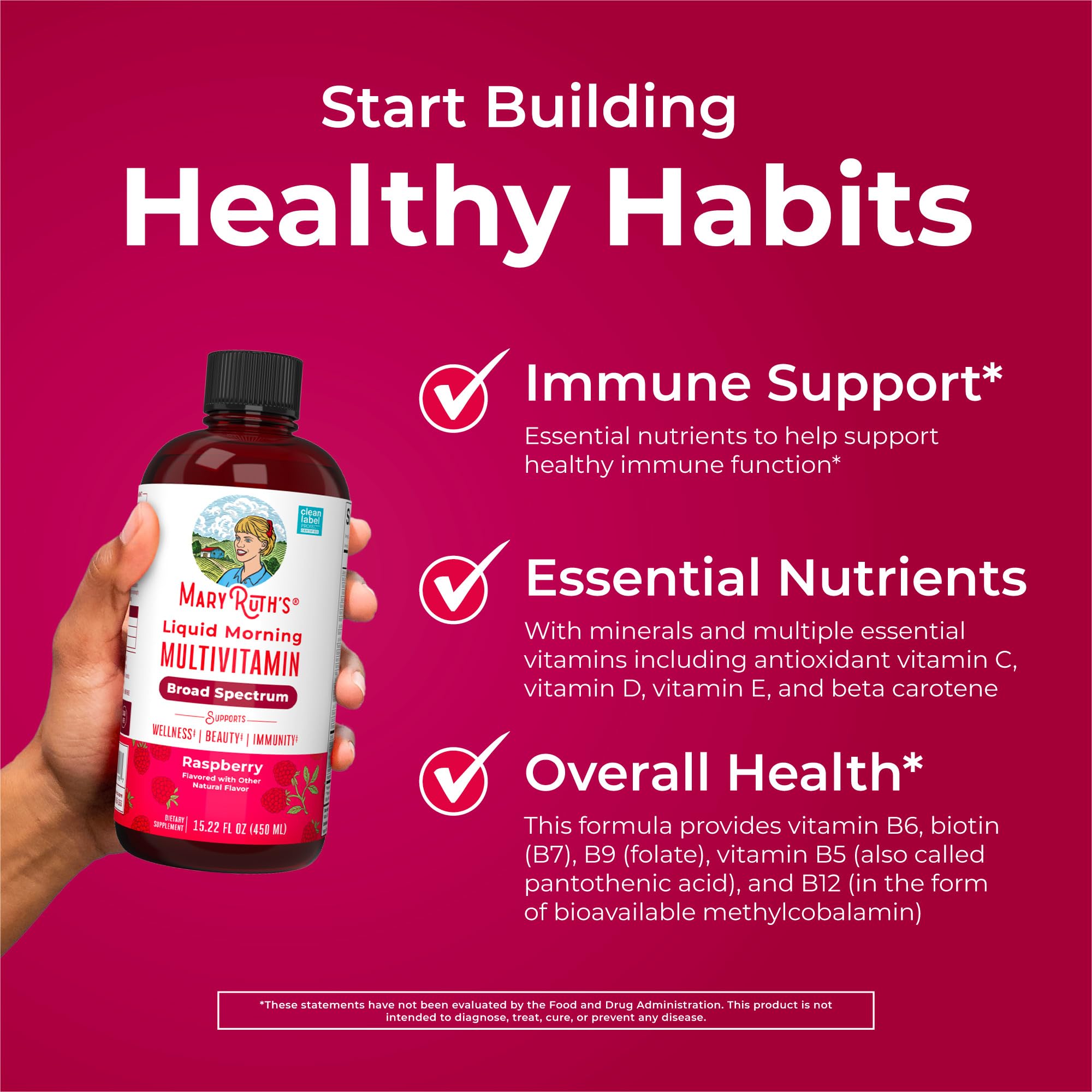 MARYRUTH'S Multivitamine utilisation familiale, pratique pour le matin.