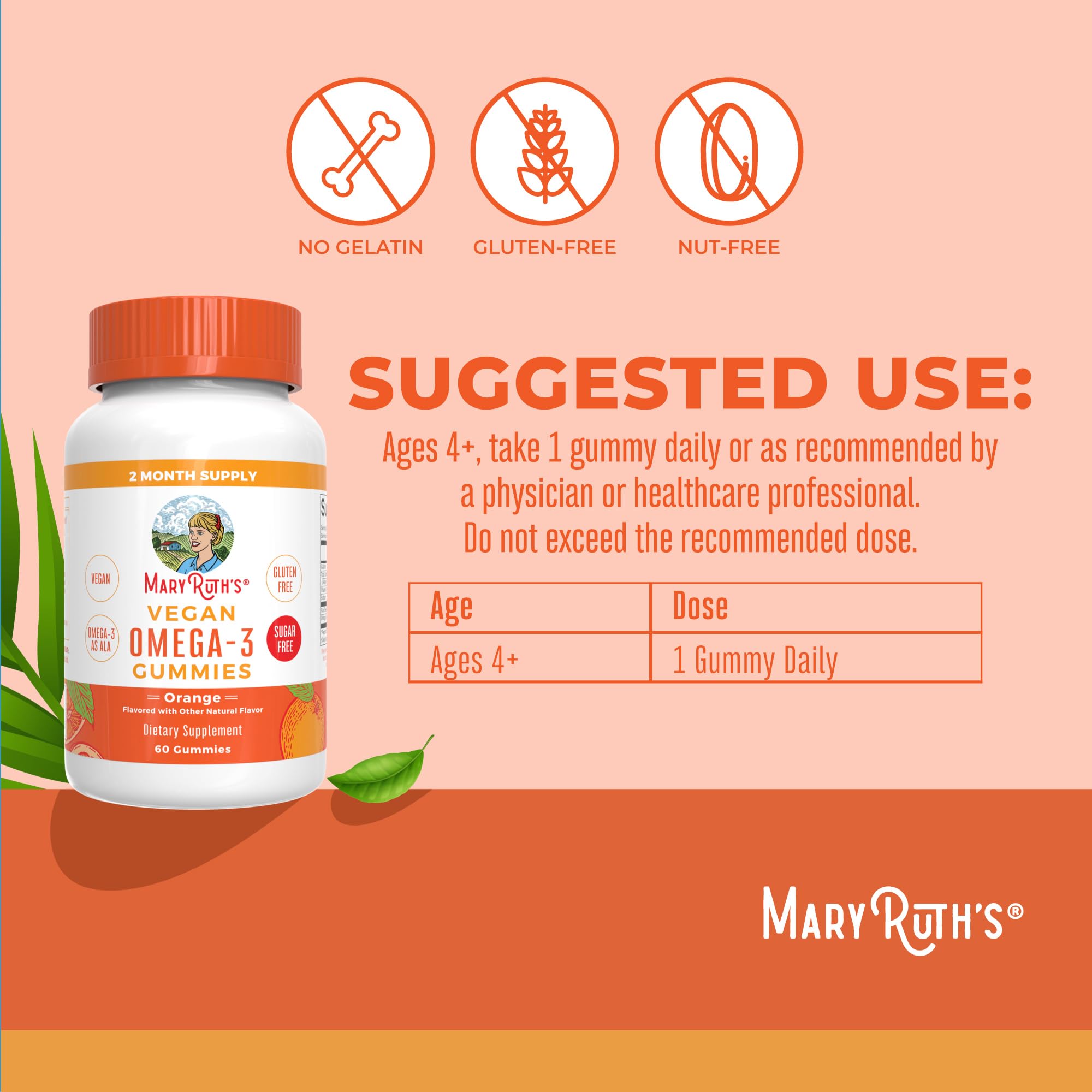 MARYRUTH'S Oméga-3 Gummies - texture-molle: mâchage facile pour une routine bien-être.