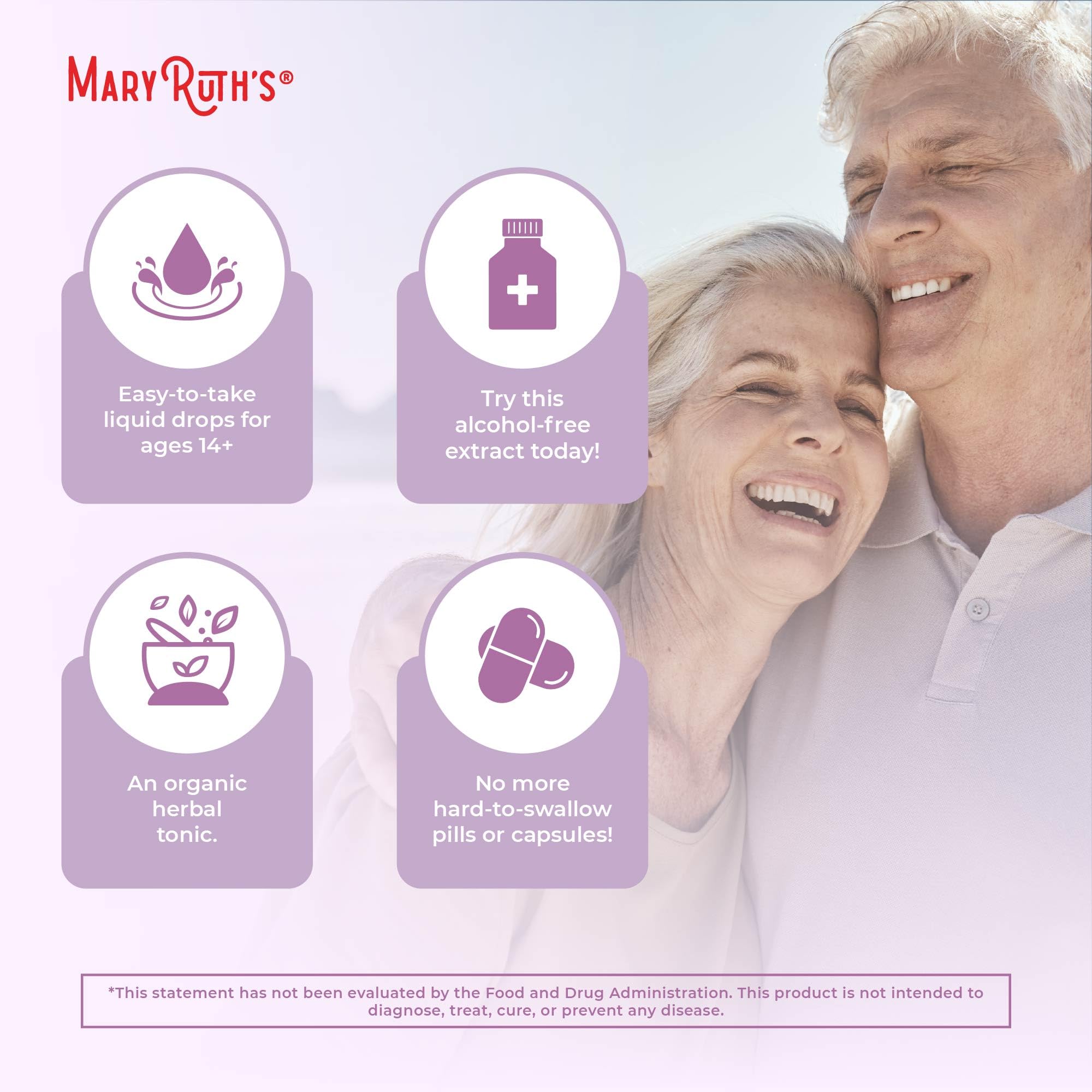 Ingrédients organiques de MaryRuths Echinacea Liquide certifiés biologiques.