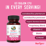 Biotine et nutriments essentiels soutenant les cheveux et la peau.