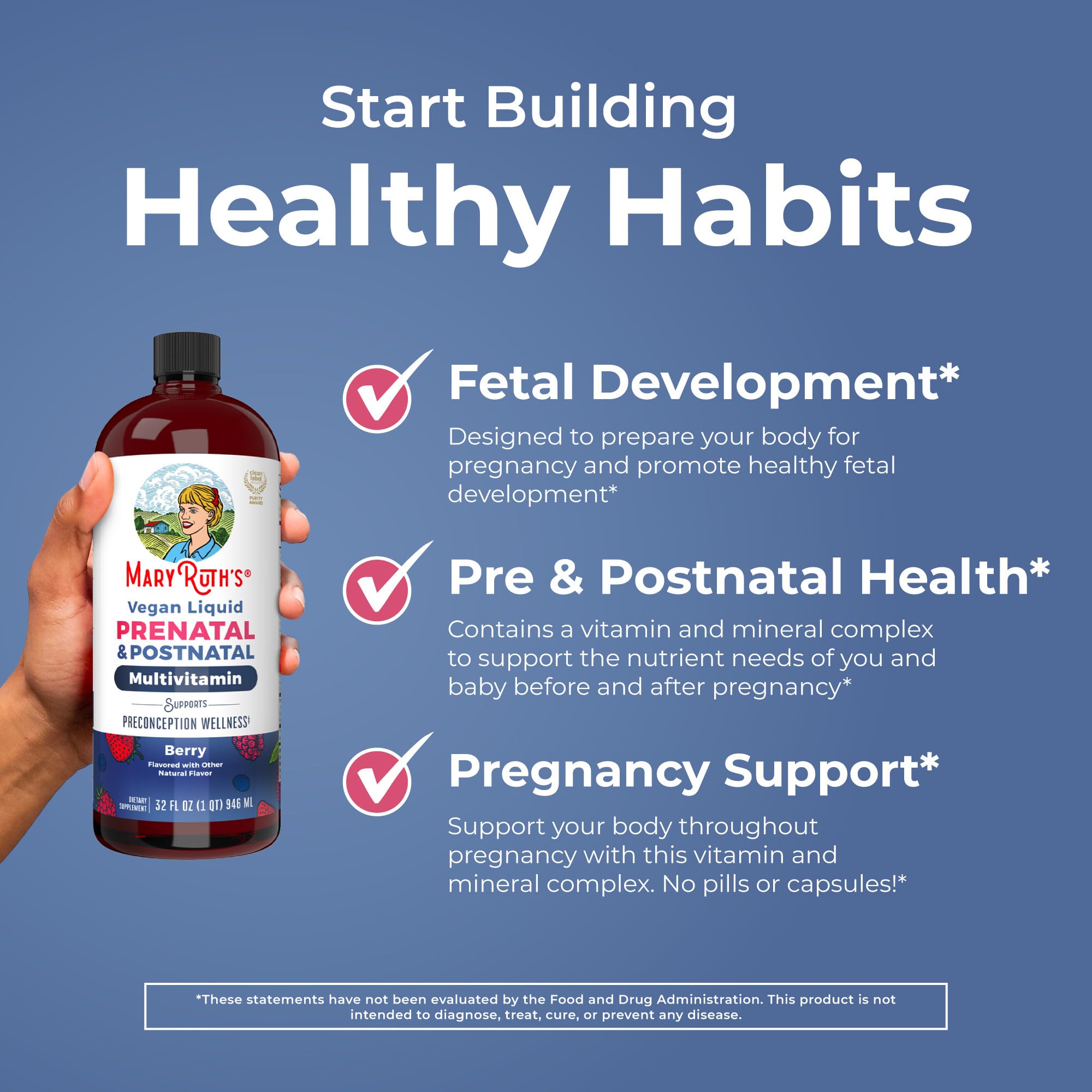 MaryRuth's Prenatal – emballage conforme aux normes GMP.