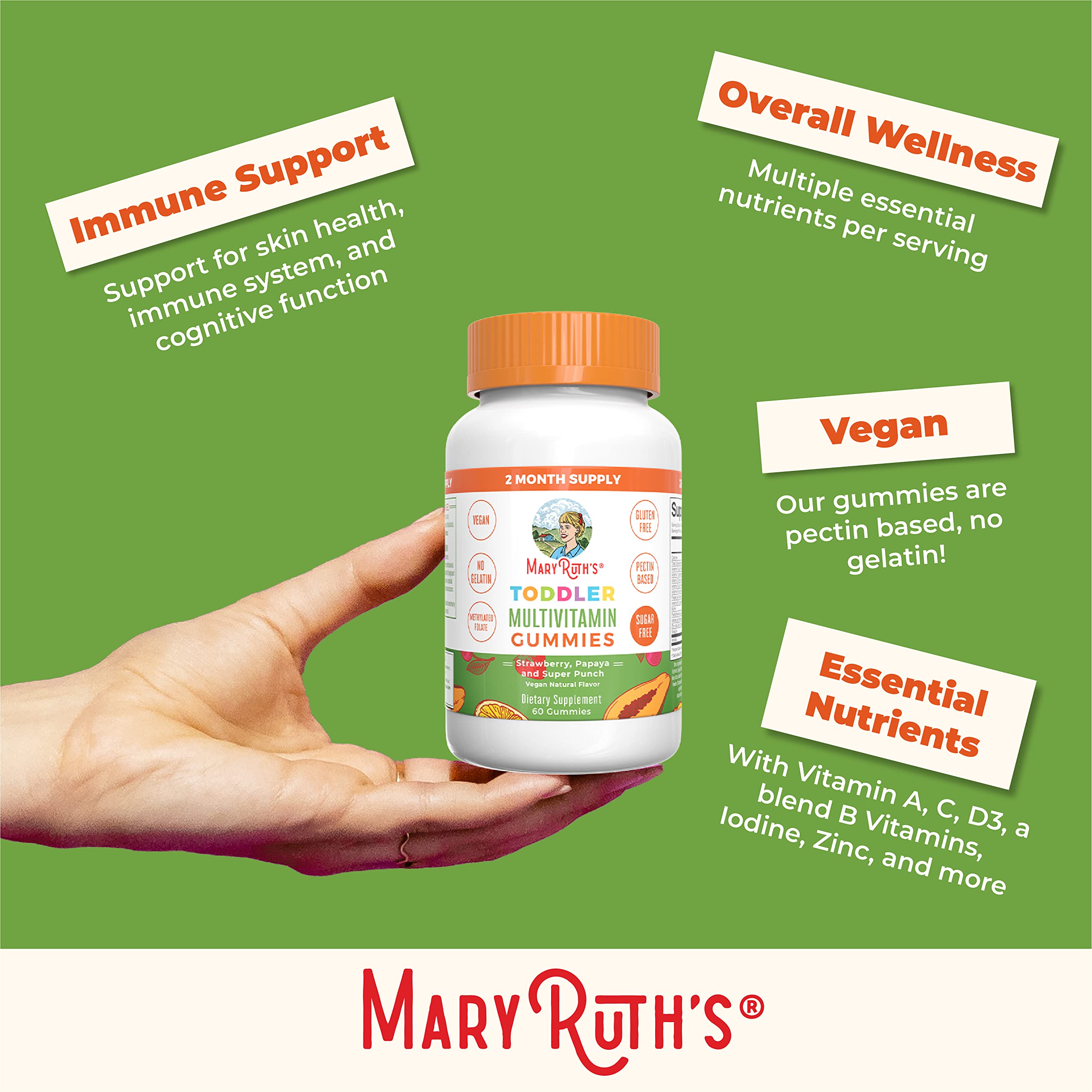 Gommes MaryRuth's par jour pour les enfants de 2 ans et plus.