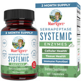 MaryRuth's Serrapeptase: bouteille-label, soutien potentiel à la santé tissulaire.