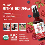 MARYRUTH'S spray B12 soutient le métabolisme et le système nerveux.