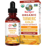 Gouttes MaryRuth's Turmeric Gold dans bouteille 1oz prête à usage quotidien.