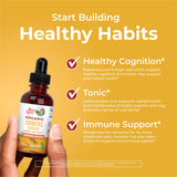 Étiquette bio MaryRuth's Turmeric Gold indiquant ingrédients naturels.