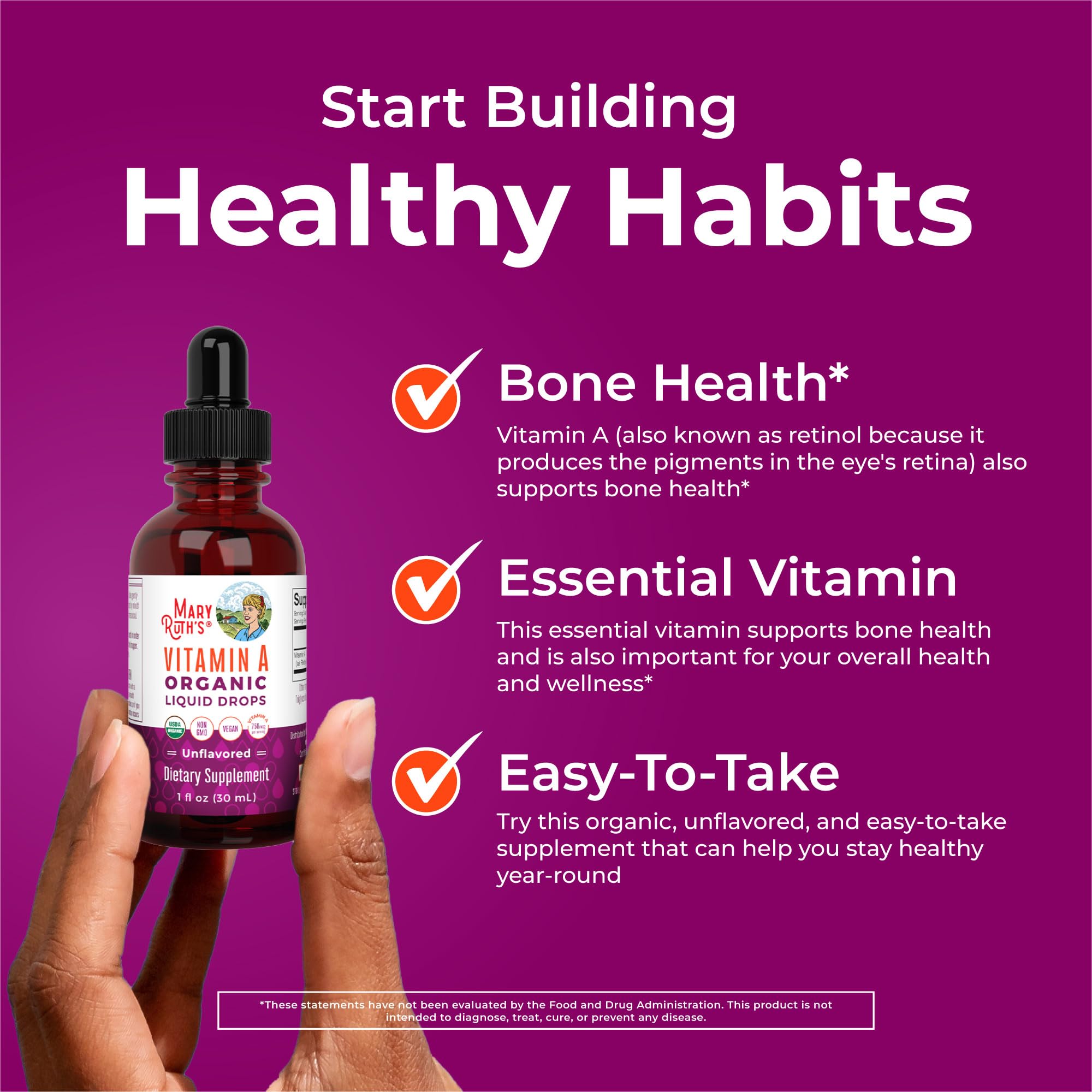 MaryRuth's vitamine A sans gluten sans sucres, adaptée à divers régimes
