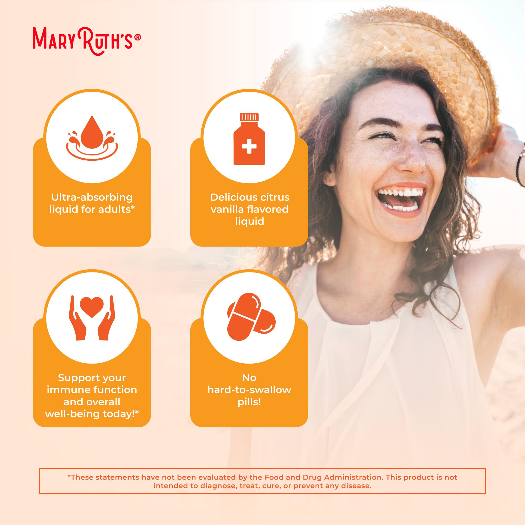 Label sans gluten et vegan sur MaryRUTH'S Vitamine C liposomale.