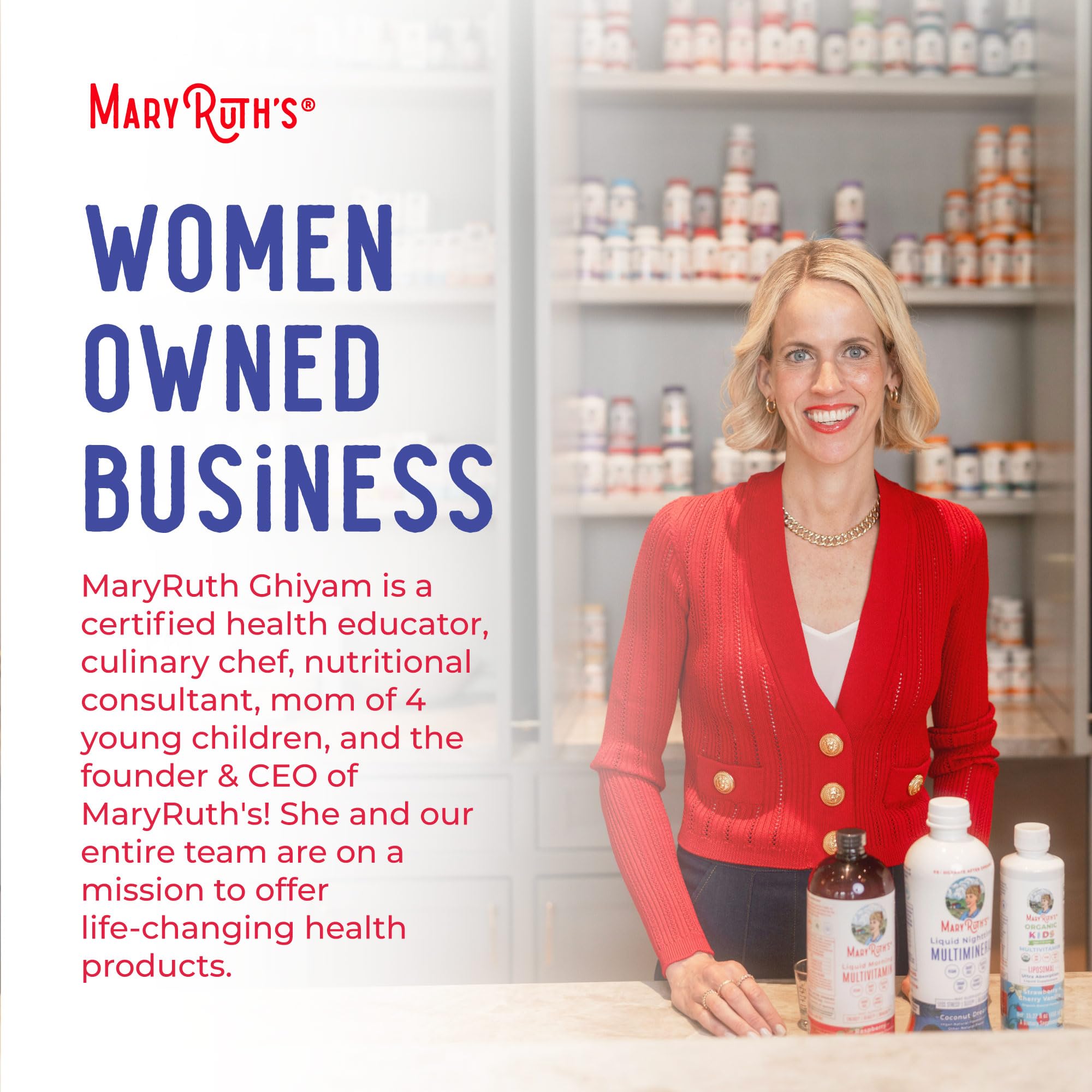 MARYRUTH'S produit biologique et végane affiché sur l'emballage.