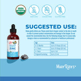 Gouttes MaryRuth's Zinc – administration sublinguale facile pour le soutien quotidien.