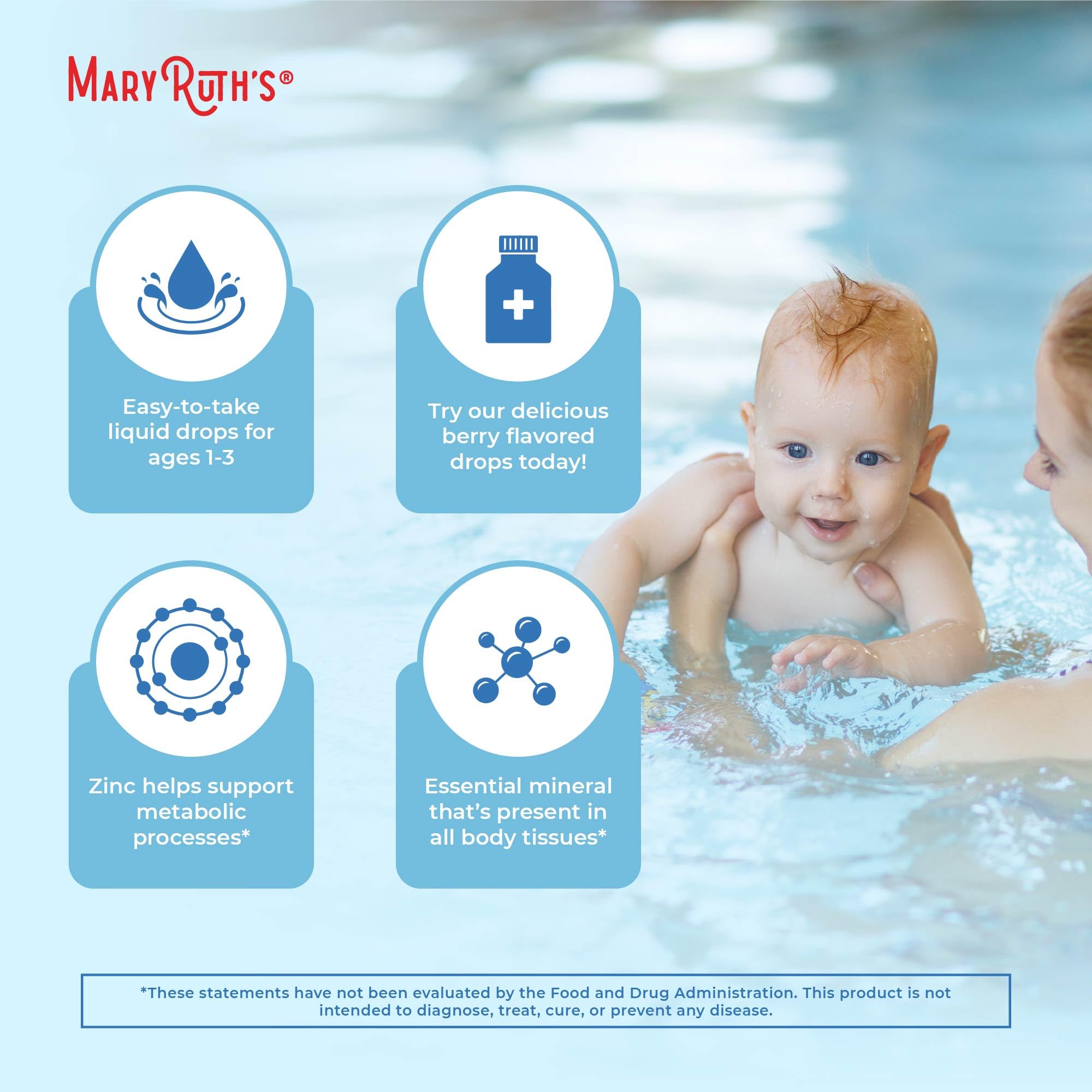 MaryRuth's Zinc liquide – formule vegan et certifiée