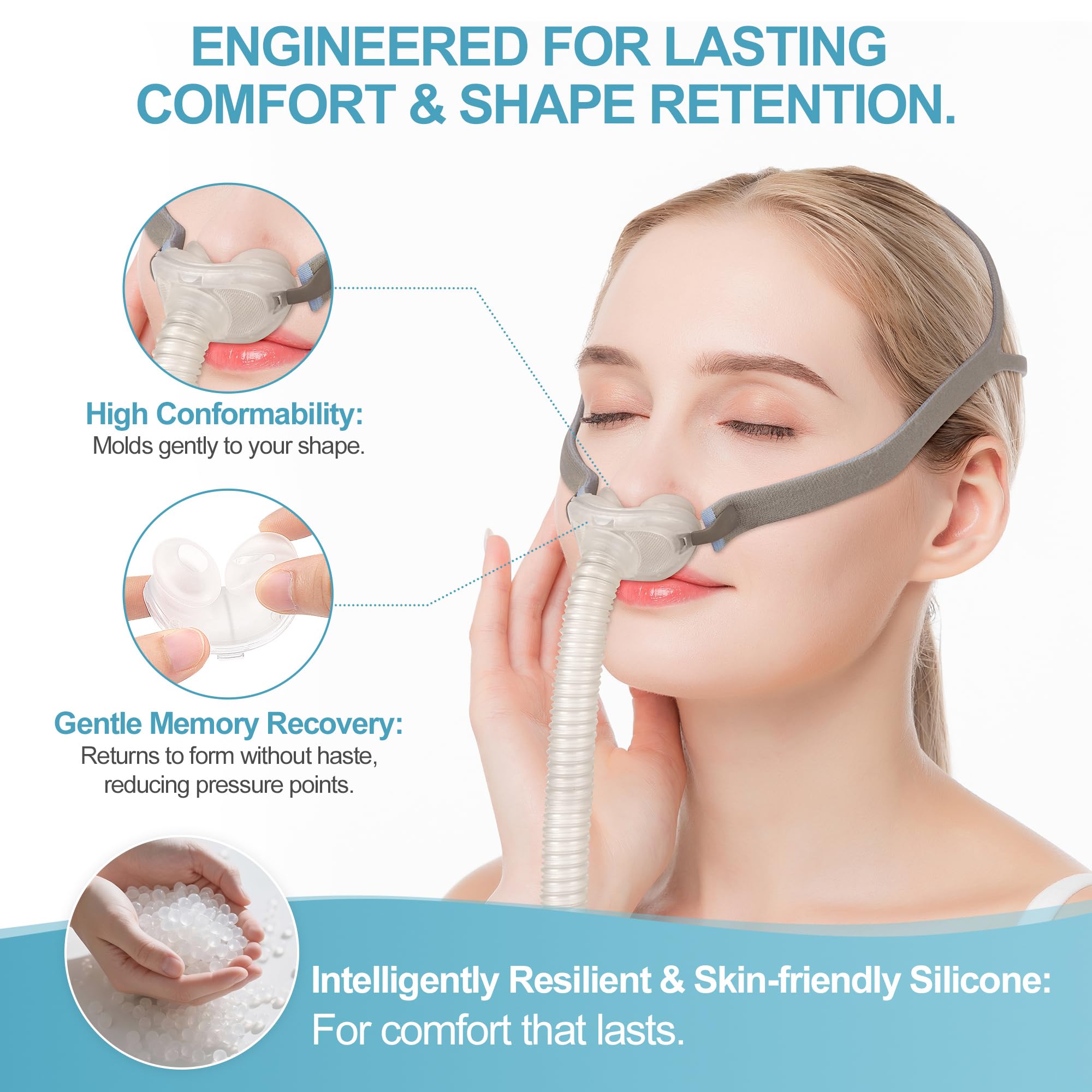Masktouch AirFit P10 nettoyage facile et rapide des coussinets.